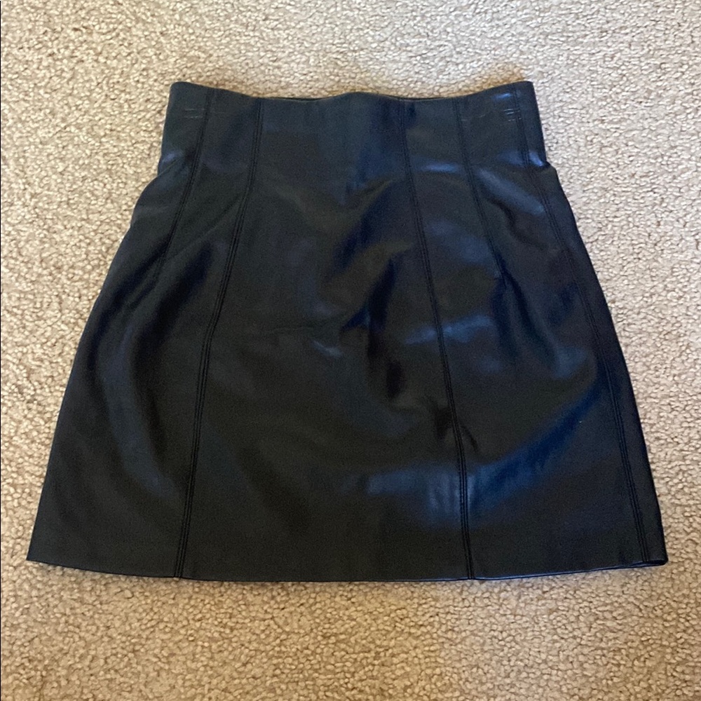 ZARA black leather skirt